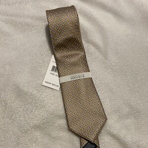 Perry Ellis Gold Tie with Blue Microdot Pattern